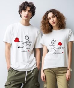 Personalised Couple T-Shirts for Pre-Wedding Photo Shoots and Anniversary Gifts
