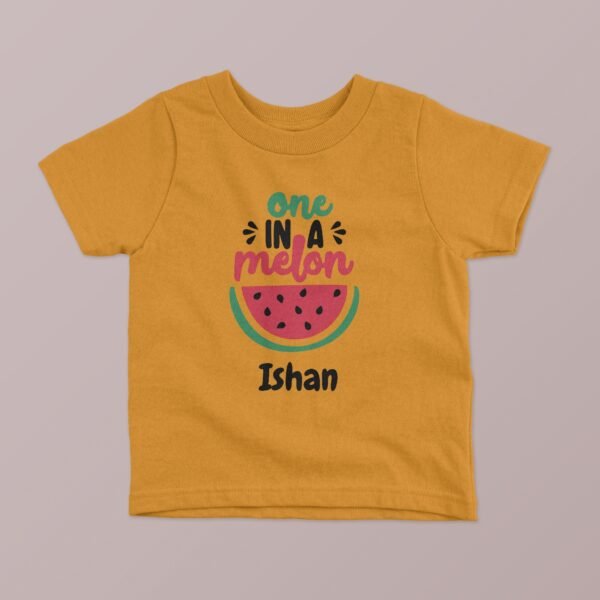 One in a Melon" Kids Custom Name T-Shirt – Personalized Cotton Tees for Children - Image 3