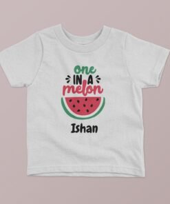 Alternative view of One in a Melon" Kids Custom Name T-Shirt – Personalized Cotton Tees for Children