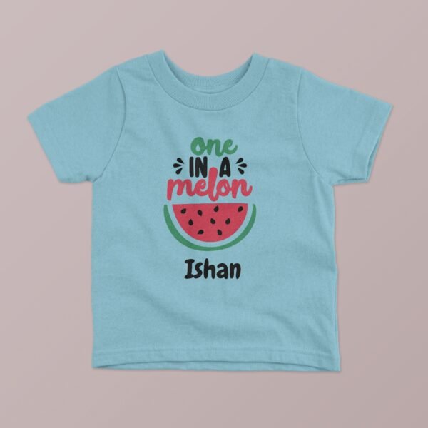 One in a Melon" Kids Custom Name T-Shirt – Personalized Cotton Tees for Children - Image 4
