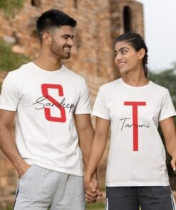 Personalised Couple T-Shirts for Pre-Wedding Photo Shoots and Anniversary Gifts