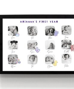 Personalized Baby First Year Photo Collage Wall Frames – Perfect First Birthday Gifts for Baby Boy or Girl