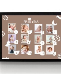 Personalized Baby First Year Photo Collage Wall Frames – Perfect First Birthday Gifts for Baby Boy or Girl