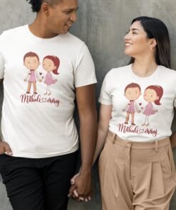 Personalised Couple T-Shirts for Pre-Wedding Photo Shoots and Anniversary Gifts