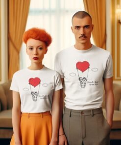 Personalised Couple T-Shirts for Pre-Wedding Photo Shoots and Anniversary Gifts