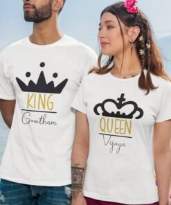 Personalised Couple T-Shirts for Pre-Wedding Photo Shoots and Anniversary Gifts