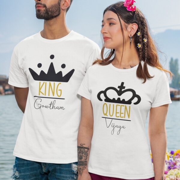 Personalised Couple T-Shirts for Pre-Wedding Photo Shoots and Anniversary Gifts