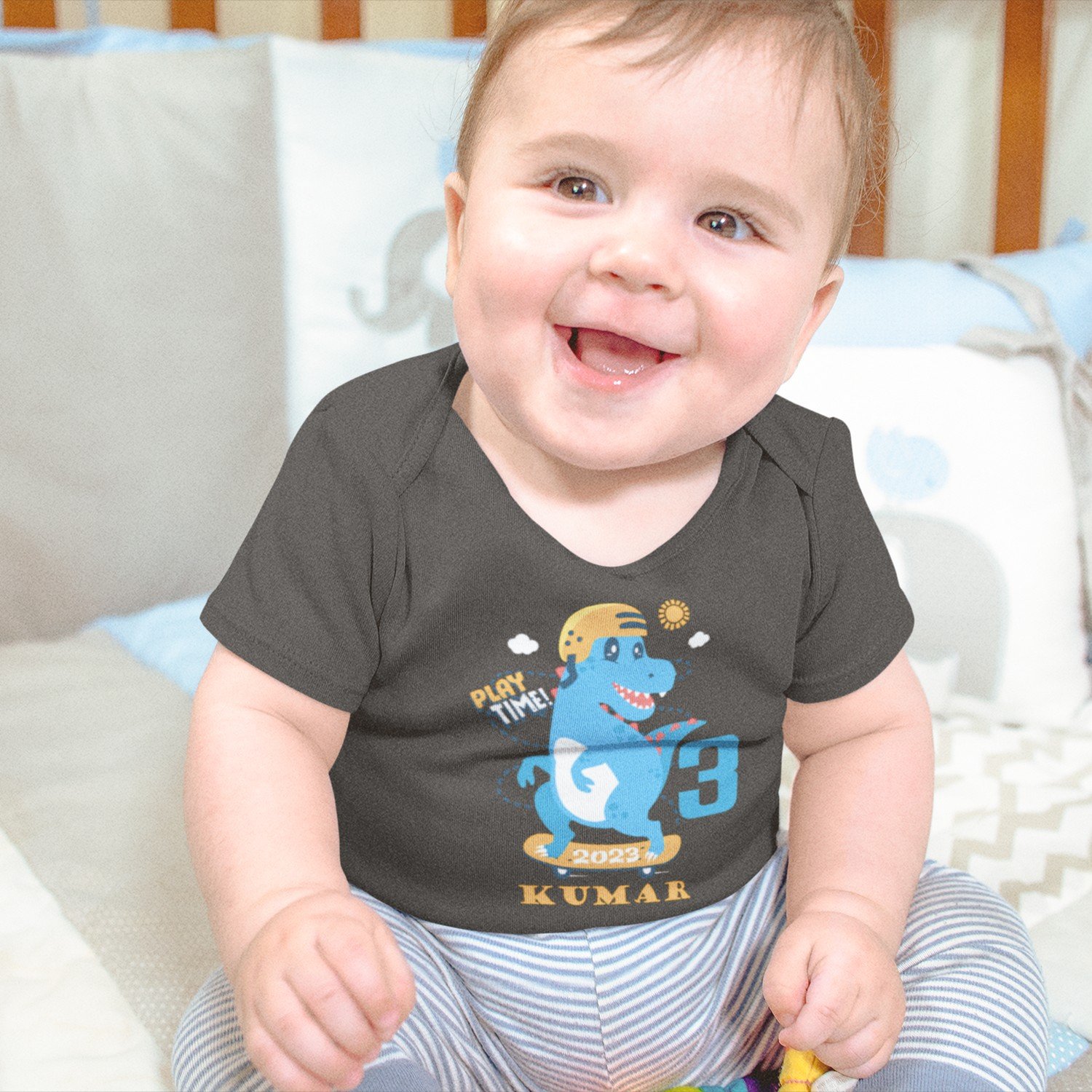 Custom Dinosaur Theme Birthday T-Shirts for Kids | Personalized Kids' Party Shirts