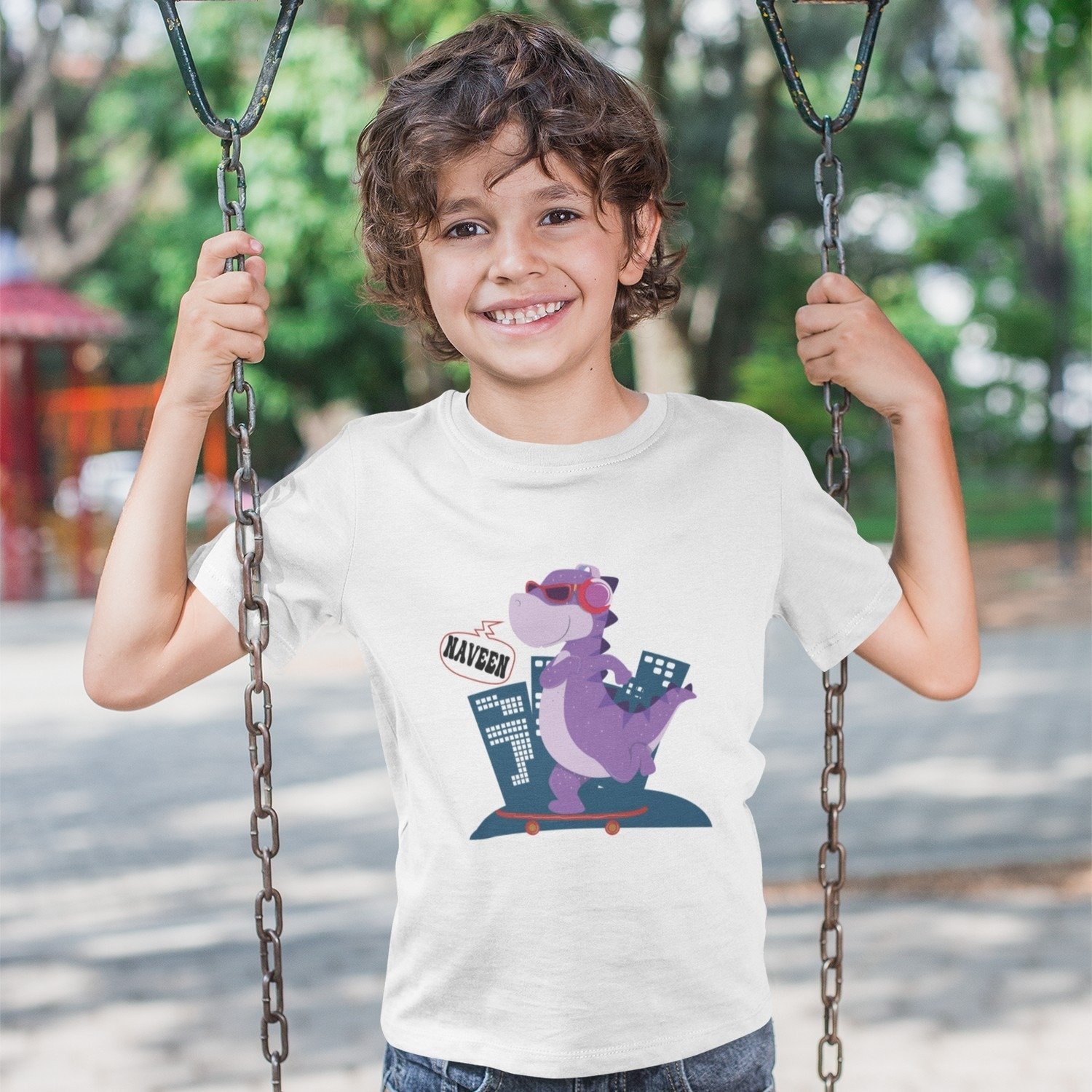 Custom Dinosaur Theme Birthday T-Shirts for Kids | Personalized Kids' Party Shirts