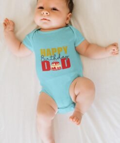 Custom Happy Birthday Daddy Rompers for Newborns – Personalized Baby Apparel