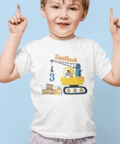 Custom construction Theme Birthday T-Shirts for Kids | Personalized Kids' Party Shirts