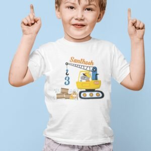 Custom construction Theme Birthday T-Shirts for Kids | Personalized Kids' Party Shirts