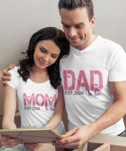 Custom Personalized Mom-to-Be & Dad-to-Be T-Shirts – Unique Pregnancy Announcement Tees