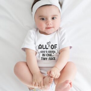All Of God's Grace In One Tiny Face" Adorable Newborn Rompers & T-Shirts
