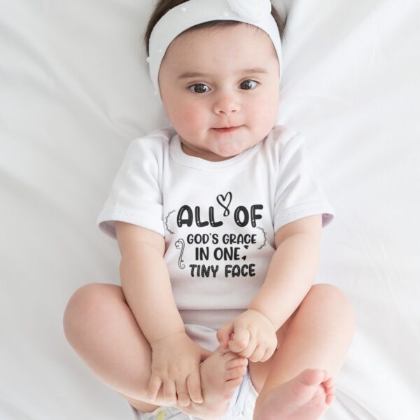 All Of God's Grace In One Tiny Face" Adorable Newborn Rompers & T-Shirts
