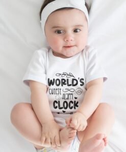 World's Cutest Alaam Clock : Adorable Newborn Rompers & T-Shirts