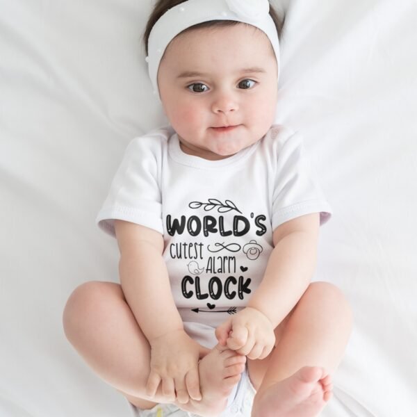 World's Cutest Alaam Clock : Adorable Newborn Rompers & T-Shirts