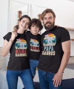 Personalized Dinosaur Theme Family T-Shirts – Matching Outfits for Family Bonding & Group Photos