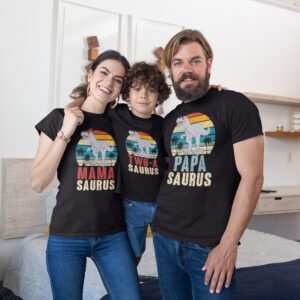 Personalized Dinosaur Theme Family T-Shirts – Matching Outfits for Family Bonding & Group Photos
