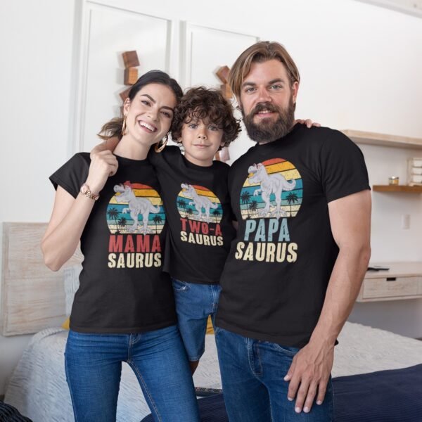 Personalized Dinosaur Theme Family T-Shirts – Matching Outfits for Family Bonding & Group Photos