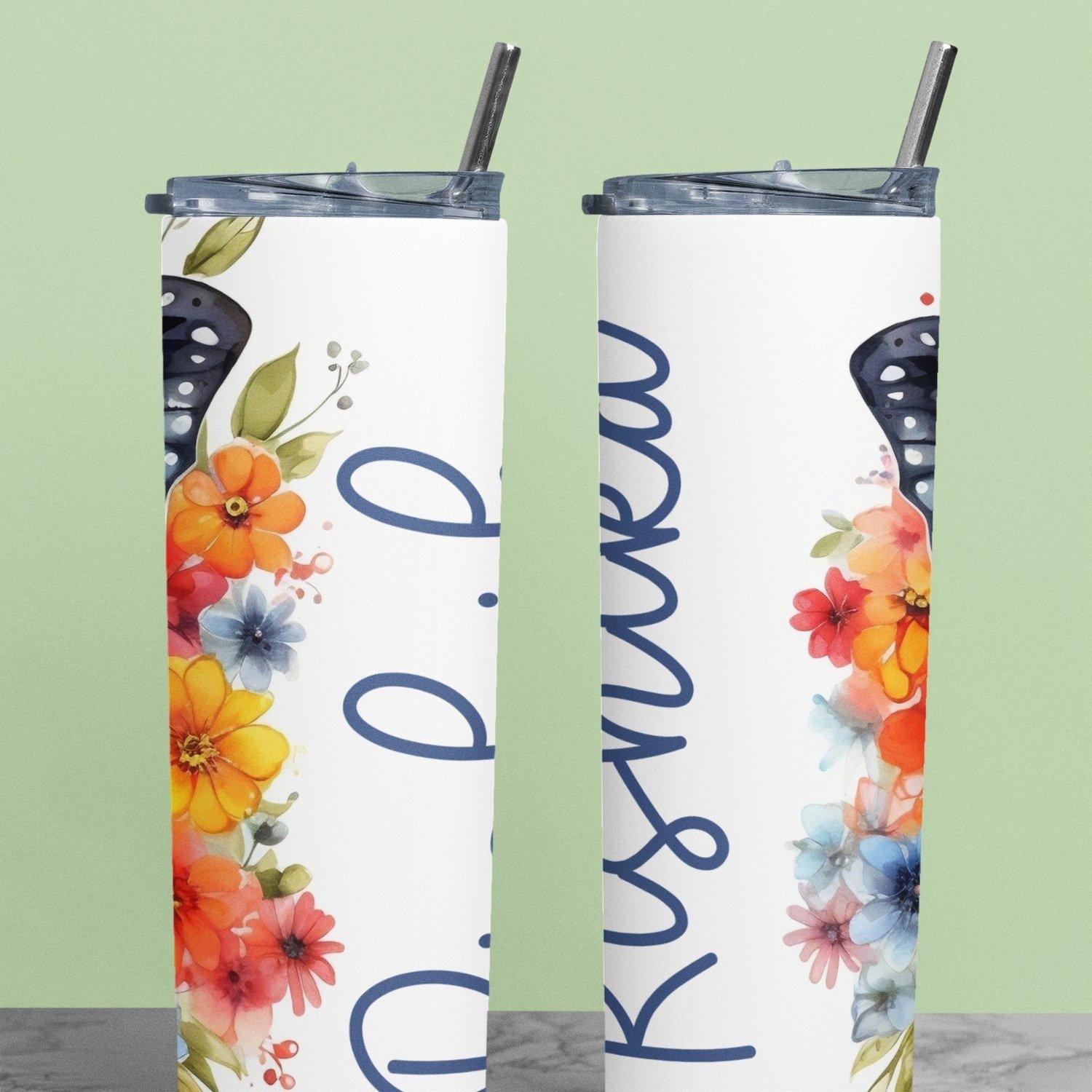 Personalized Custom Name Stainless Steel Tumbler Bottle |Skinny Tumbler | Unique Gifts for Her