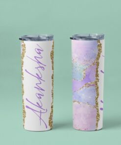 Custom Name Stainless Steel Skinny Tumbler Bottle - Unique Gifts for Her