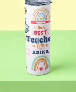 Alternative view of Custom Name Stainless Steel Tumbler Bottle – Personalized Premium Skinny Tumbler for Teachers | Insulated Drinkware Gift for Her/Him