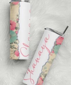 Personalized Custom Name Stainless Steel Tumbler Bottle – Customizable drinkware with pastel color design, keeps drinks hot for 12 hours and cold for 24 hours. Perfect gift for her, combining style, durability, and functionality.