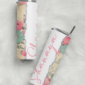 Personalized Custom Name Stainless Steel Tumbler Bottle – Customizable drinkware with pastel color design, keeps drinks hot for 12 hours and cold for 24 hours. Perfect gift for her, combining style, durability, and functionality.