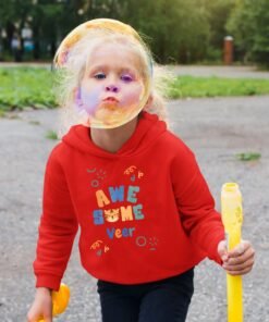 Personalized Kids Hoodie with Colorful ‘Awesome’ Design – Add Your Child’s Name for a Fun, Unique Look