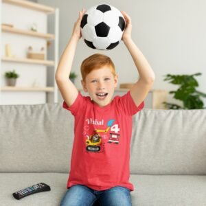 Custom construction Theme Birthday T-Shirts for Kids | Personalized Kids' Party Shirts