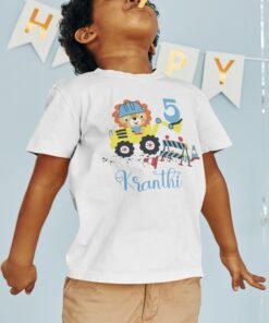Custom construction Theme Birthday T-Shirts for Kids | Personalized Kids' Party Shirts