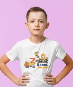 Custom construction Theme Birthday T-Shirts for Kids | Personalized Kids' Party Shirts