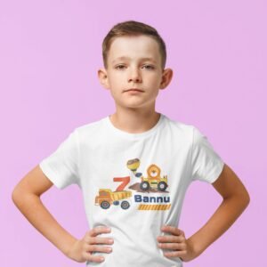 Custom construction Theme Birthday T-Shirts for Kids | Personalized Kids' Party Shirts