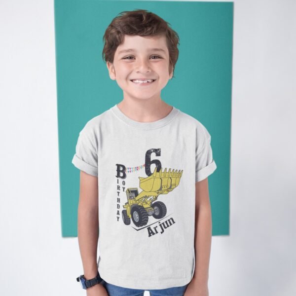 Custom construction Theme Birthday T-Shirts for Kids | Personalized Kids' Party Shirts