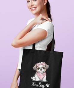 Custom Pet Portrait Zipper Tote Bag | Unique Personalized Gift for Pet Lovers