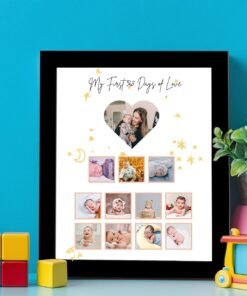 Personalized Baby First Year Photo Collage Wall Frames – Perfect First Birthday Gifts for Baby Boy or Girl