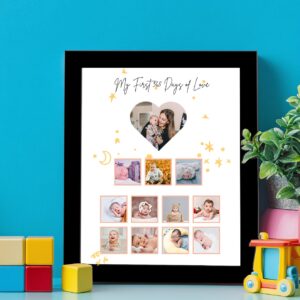 Personalized Baby First Year Photo Collage Wall Frames – Perfect First Birthday Gifts for Baby Boy or Girl