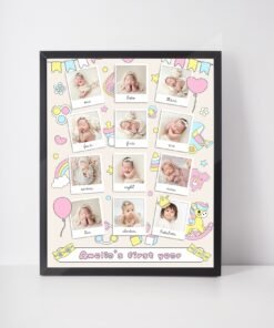 Personalized Baby First Year Photo Collage Wall Frames – Perfect First Birthday Gifts for Baby Boy or Girl