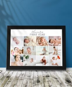 Personalized Baby First Year Photo Collage Wall Frames – Perfect First Birthday Gifts for Baby Boy or Girl