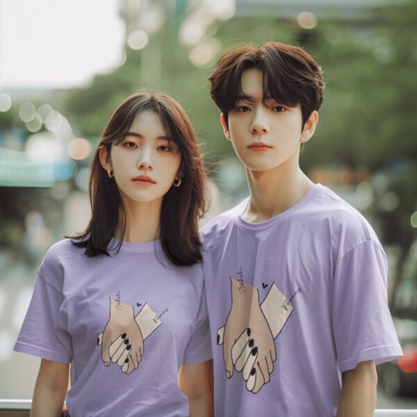 Custom Name Oversized Couple T-Shirts - Personalized Pre-Wedding & Anniversary Gifts