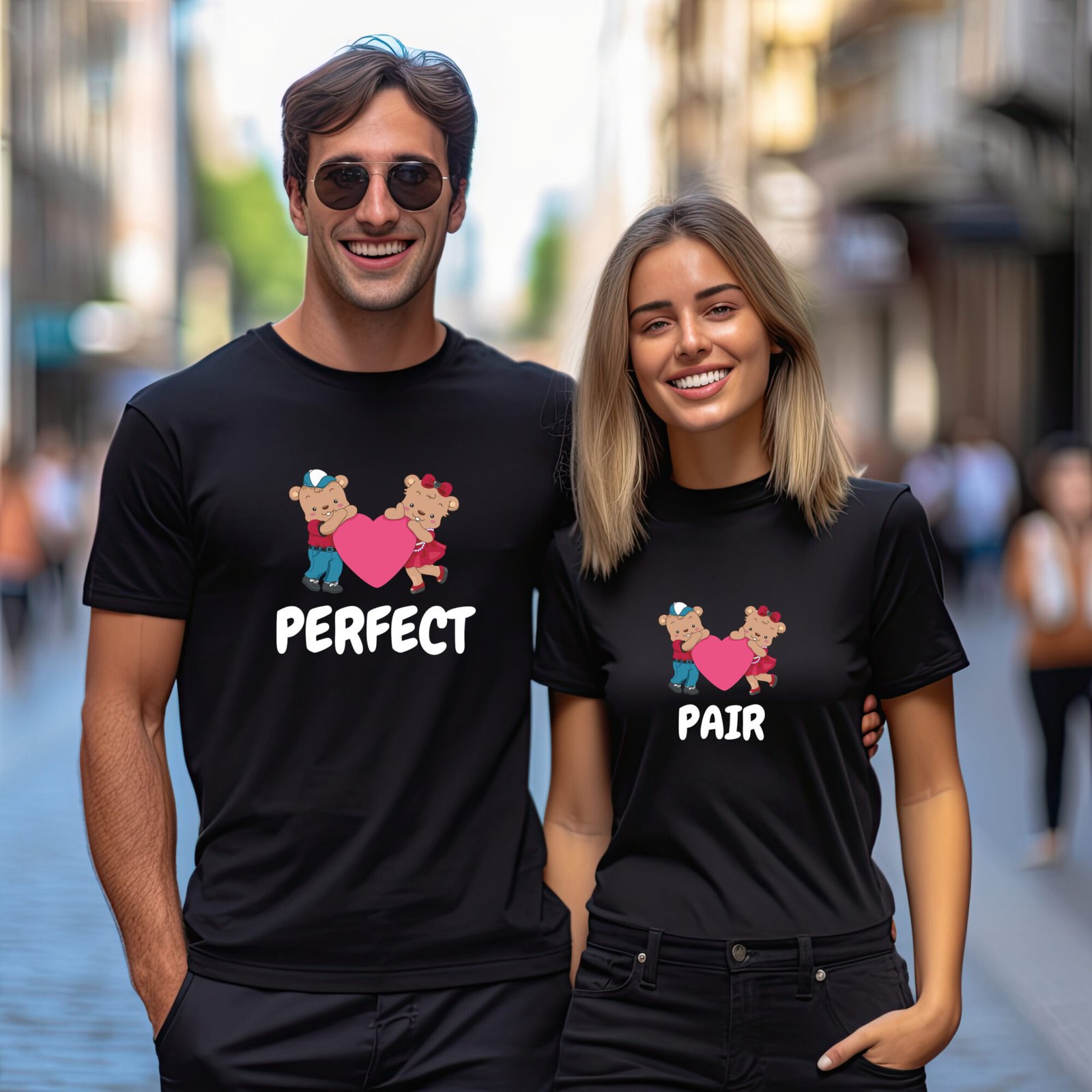 Perfect Pair" Couple T-Shirts – Ideal for Pre-Wedding Photoshoots & Anniversary Gifts