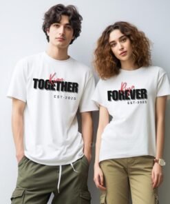 Forever Together Custom Couple Name T-Shirts – Personalized Matching Shirts for Couples, Perfect for Anniversaries and Special Occasions