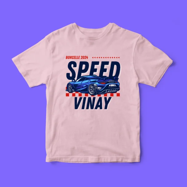 Personalized Kids' Custom Name T-Shirt – Car Theme Design - Image 2