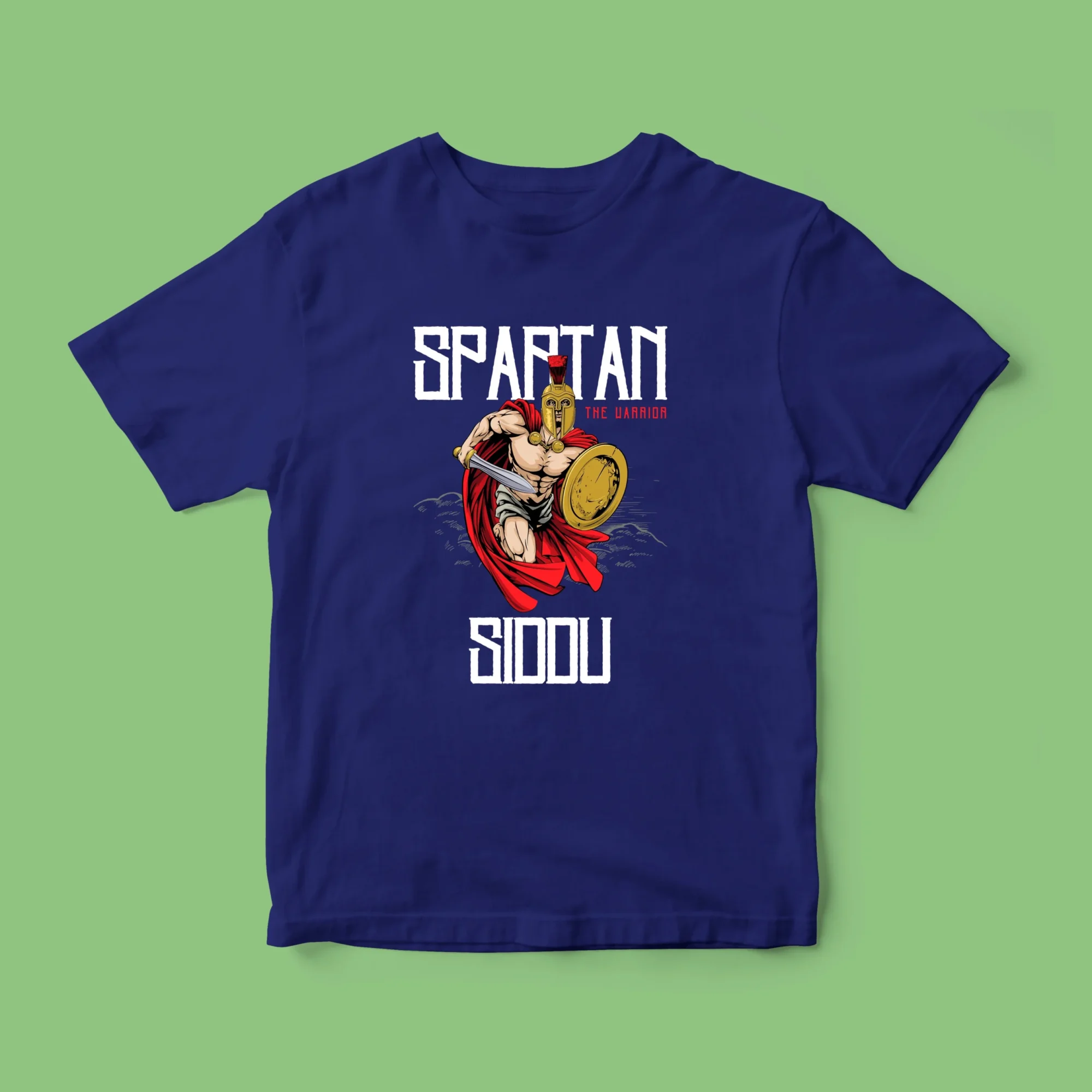 Personalized Kids' Custom Name T-Shirt featuring a bold Spartan design, crafted from premium cotton with high-quality printing – a unique and stylish custom tee for children.