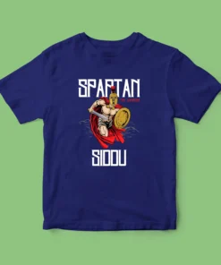 Personalized Kids' Custom Name T-Shirt featuring a bold Spartan design, crafted from premium cotton with high-quality printing – a unique and stylish custom tee for children.