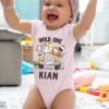 Custom baby name romper made from soft cotton, personalized newborn outfit for boys and girls