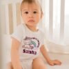 Personalized baby romper with 'Cute Unicorn' design and custom name, perfect for a unique and adorable baby outfit.