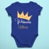 Personalized baby romper with 'Princess' design and custom name, perfect for a unique and adorable baby outfit.