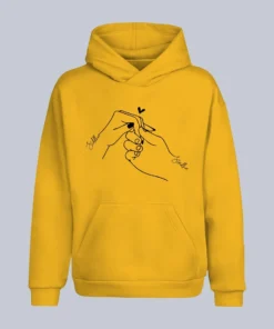Customized Couple Hoodies with Custom Names and Holding Hands Design – Matching His & Hers Sweatshirts, perfect for personalized couple outfits and romantic matching apparel.